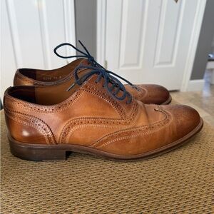 Mercanti Fiorentini Men’s Brown Leather Wingtip Oxfords, size 11
